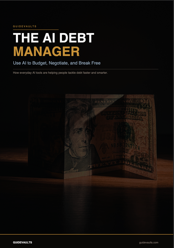 Book titled 'The AI Debt Manager' on a dark background