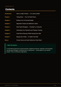 Table of contents for a financial guide on a black background