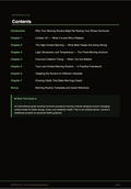 Table of contents for a guide on morning routines and stress hormones on a black background.