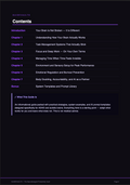 Table of contents for a guide on productivity and brain function with a black background.